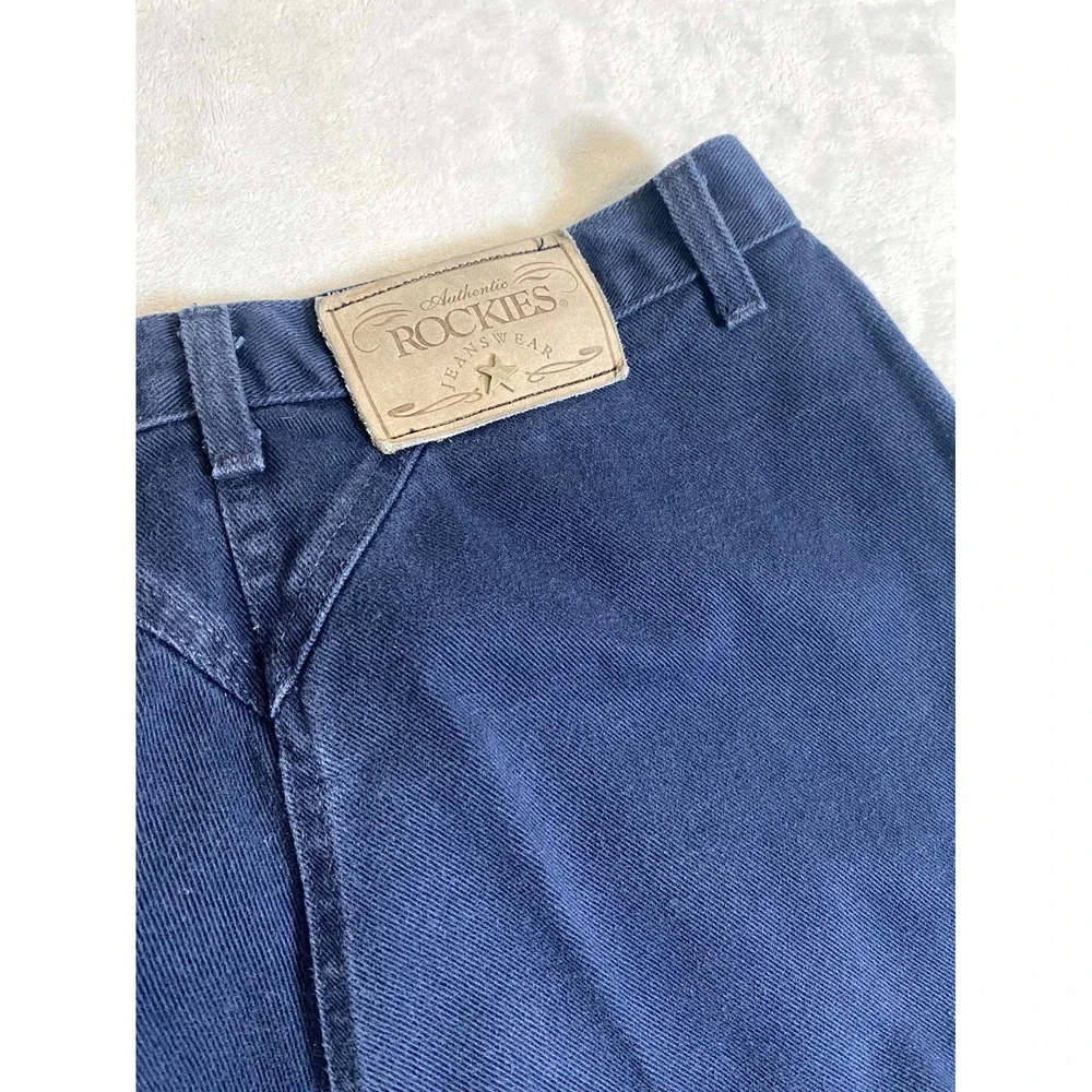 Rockies Authentic Jeans Bareback Womens Size 29 Blue‎ Logo Denim Studded